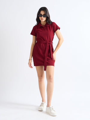 All yours Burnt Umber T-Shirt Dress Lying Front_2